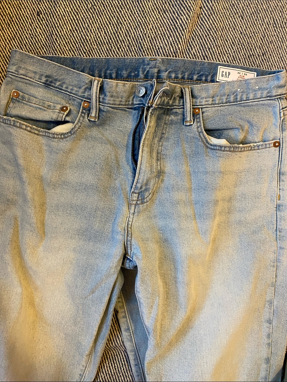Mens light wash denim